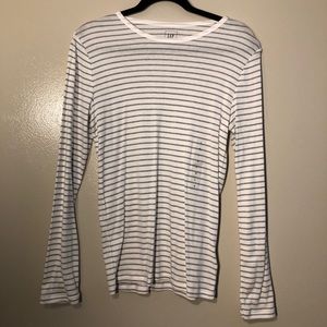 White and Grey Gap Long Sleeve T-Shirt